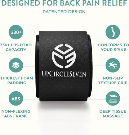 Back Roller & Yoga Wheel - Relieve Lower & Upper Back Pain & Stiffness - Therapeutically Stretch, Mobilize & Decompress Your Spine - Increase Mobility, Flexibility & Alignment